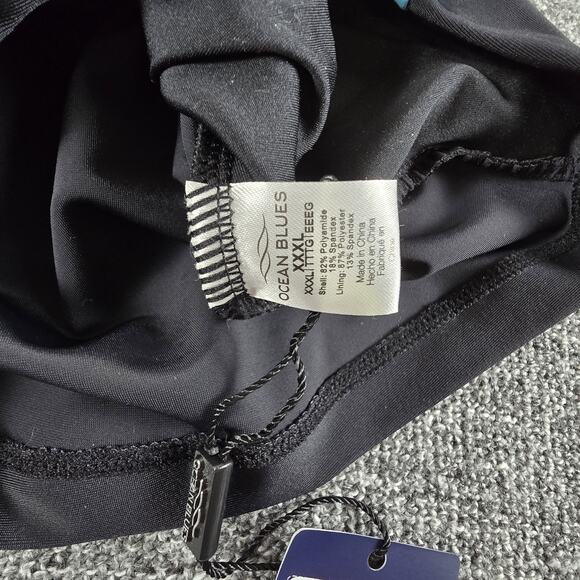 NWT Ocean Blues Women's One Piece Swimsuit Boyshorts Plus Size 3XL Blue Black - Picture 5 of 5